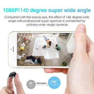 1080P HD WiFi Mini Camera Home Baby Monitor Indoor Pet Safety Security Night Vision IP Cam Audio SD Card Slot Video Camcorder